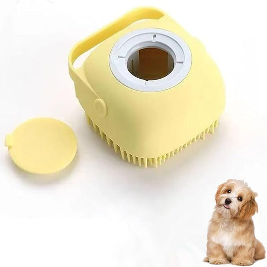 Pets Bath Brush | Scrubber for Bath | Dog Shampoo Brush | Dog Washing/Shower Brush, Suitable for Short/Long Haired Dogs, Dog Brush for Shedding, Bathing, Massaging & Grooming (blue) (yellow)