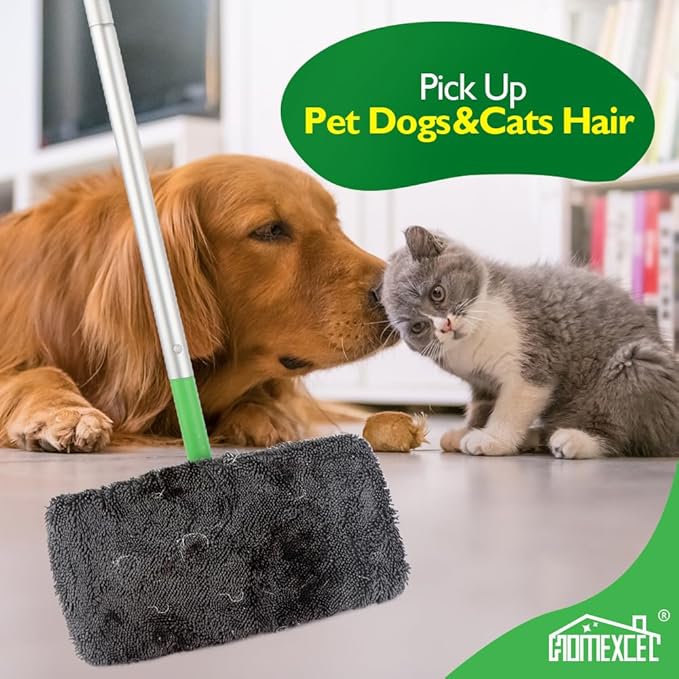 HOMEXCEL Reusable Microfiber Mop Pads Compatible with Swiffer Sweeper-4 Pack Washable Wet Pad Refills for Wet & Dry Use, Floor-Grey Cleaning Mop Head Pads Refills for Household Cleaning, Grey