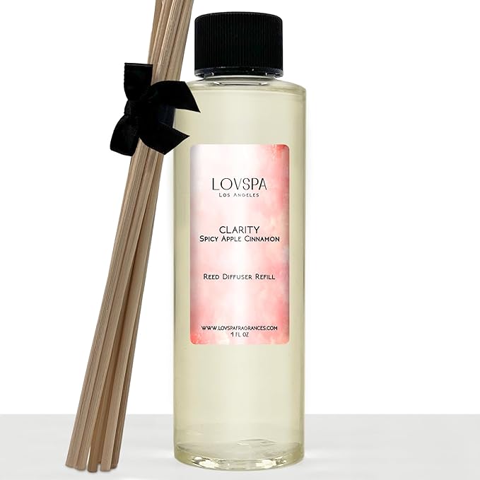 LOVSPA Clarity Spicy Apple Diffuser Oil - Fall Essential Oils for Diffuser Refill & Air Freshener Room Spray - Long-Lasting & Natural Home Fragrance, Scented Oil for Diffusers, USA Made, 4oz