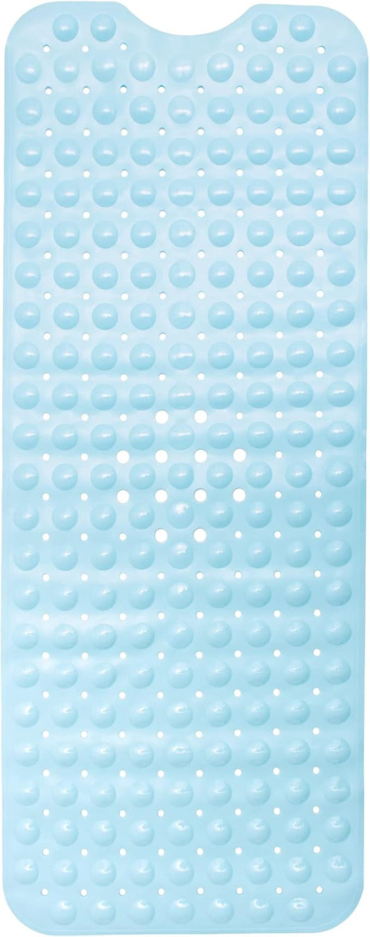 ENKOSI Bath Mat - Large Non Slip Bathtub & Shower Mat - Extra Long 40 x 16 Inch Bathroom Mats for Tub Nonslip Anti Slip Bathmats (40x16 Light Blue 1-Pack)