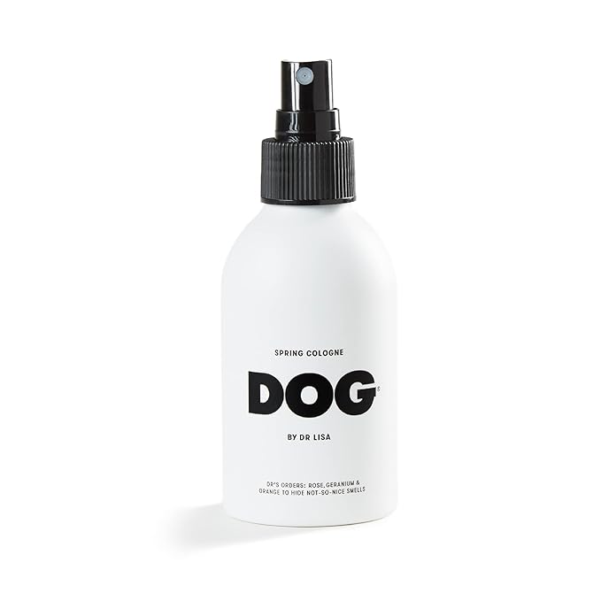DOG by Dr Lisa - Spring Cologne - With Rose Geranium and Orange - Natural Dog Perfume - Pet Deodorant Spray - Plant-Based Essential Oils - Vegan - 4.2oz