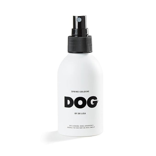 DOG by Dr Lisa - Spring Cologne - With Rose Geranium and Orange - Natural Dog Perfume - Pet Deodorant Spray - Plant-Based Essential Oils - Vegan - 4.2oz