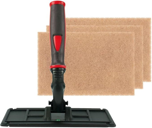 XERO Red Techno Pad Window Cleaning Kit with Walnut Scrub Pads