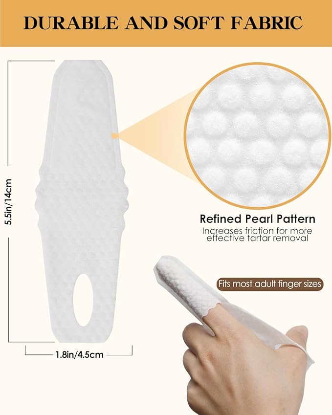 Dog & Cat Teeth Cleaning Wipes – Gentle Dog & Cat Dental Finger Wipes & Toothbrush Kit, Soft Cotton Oral Care Pads for Fresh Breath & Healthy Teeth, 50PCS Unscented Toothbrush Wipes