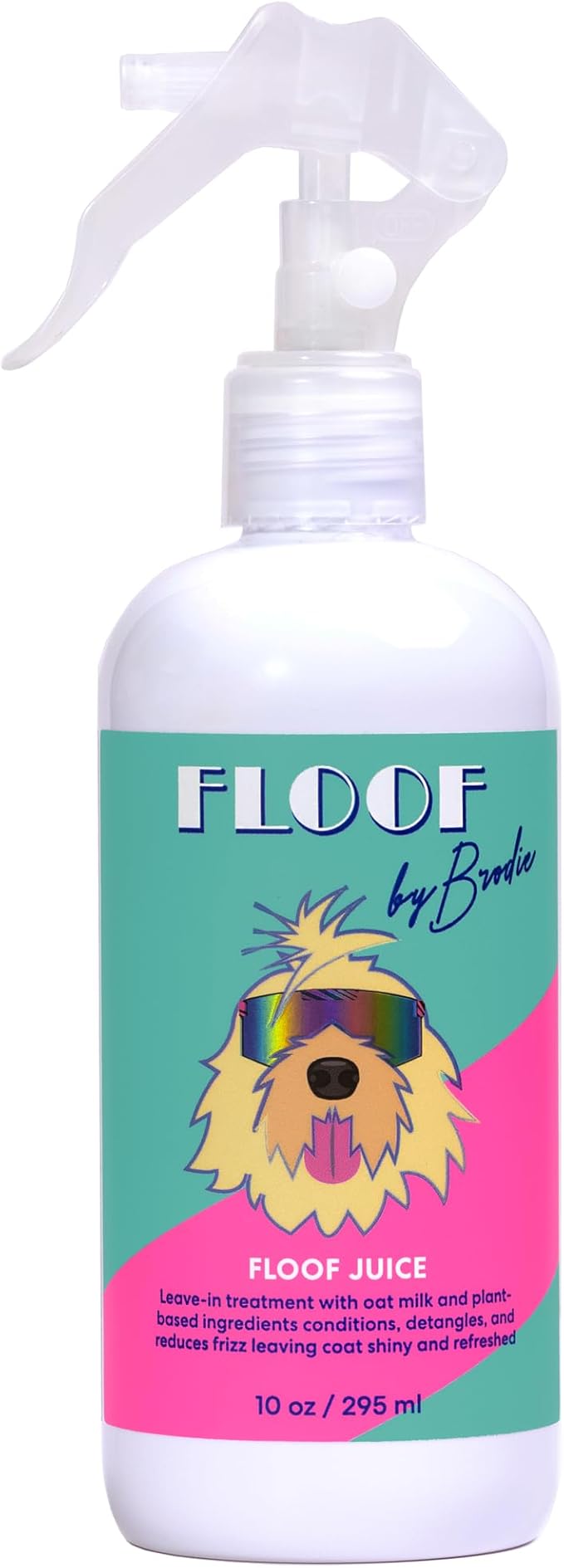 Floof by Brodie Floof Juice Dry Shampoo for Dogs - Hypoallergenic Conditioning Detangling - No Rinse Spray for Odor Control for Smelly Dogs, Waterless - Made in USA (10oz)