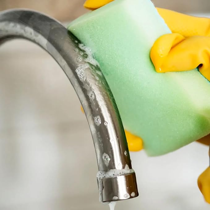 100 Pcs Heavy Duty Cleaning Scrub Sponge Bulk Kitchen Abrasive Scrubber Sponge for One Washing Dish One Scouring Absorbent Scrubbing Assorted Colors