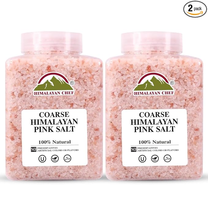 Himalayan Chef Coarse Pink Himalayan Salt, 5 lbs 2-Pack - Pure, Natural, Mineral-Rich, Kosher, Ideal for Grinder Refills, Cooking, Seasoning, Baking