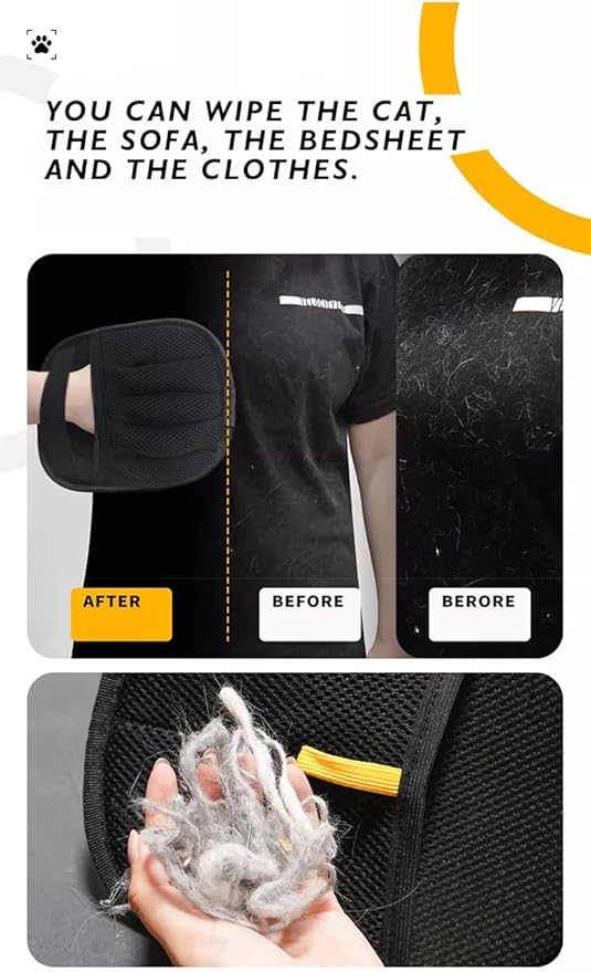 Pet Hair Removal Glove for Cats & Dogs, Large Size 2025 Newly Upgraded Five-Finger Electrostatic Pet Hair Glove, Reliable, Reusable Pet Hair Remover Tool for Clothing, Couch, Carpet, Car Seat