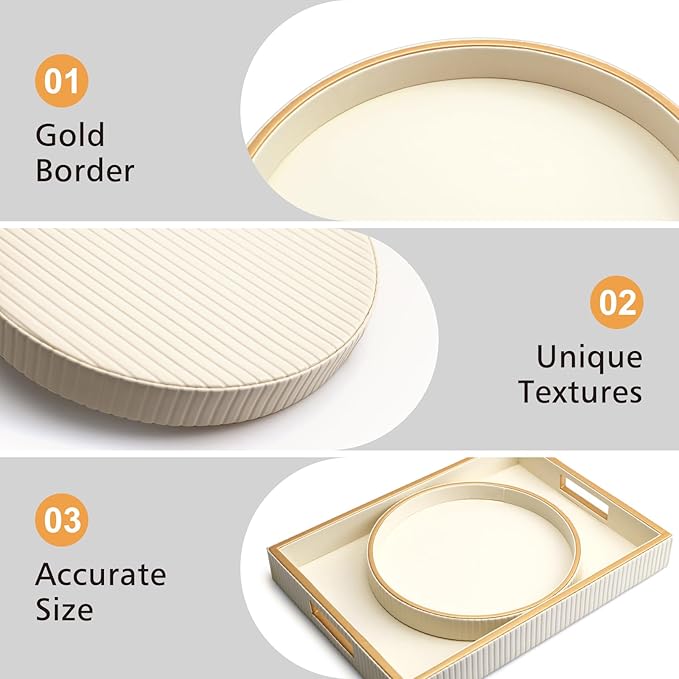 SANZIE Leather Tray Desktop Storage Organizer Premium Serving Tray Decorative Tray Valet Tray for Sundries Cosmetics Phone Wallet Cutlery