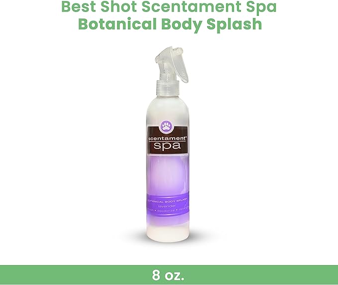 Best Shot Scentament Spa Botanical Body Splash, Body Spray for Pets, Cat and Dog Cologne Spray, Lavender Aloe, 8 Oz.