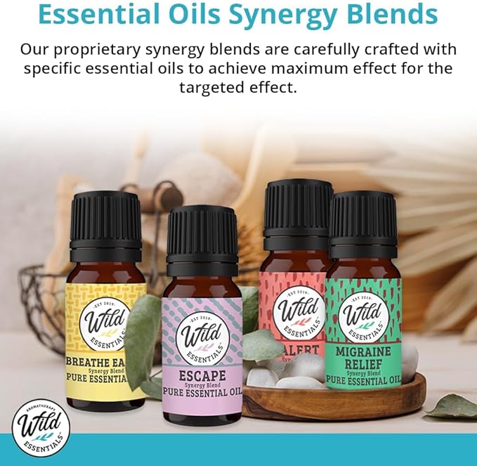 Wild Essentials 100% Pure Therapeutic Grade Zen Essential Oil Blend Combo for Aromatherapy Diffusers - 10ml - Calming, Meditative, Stress, Made in The USA