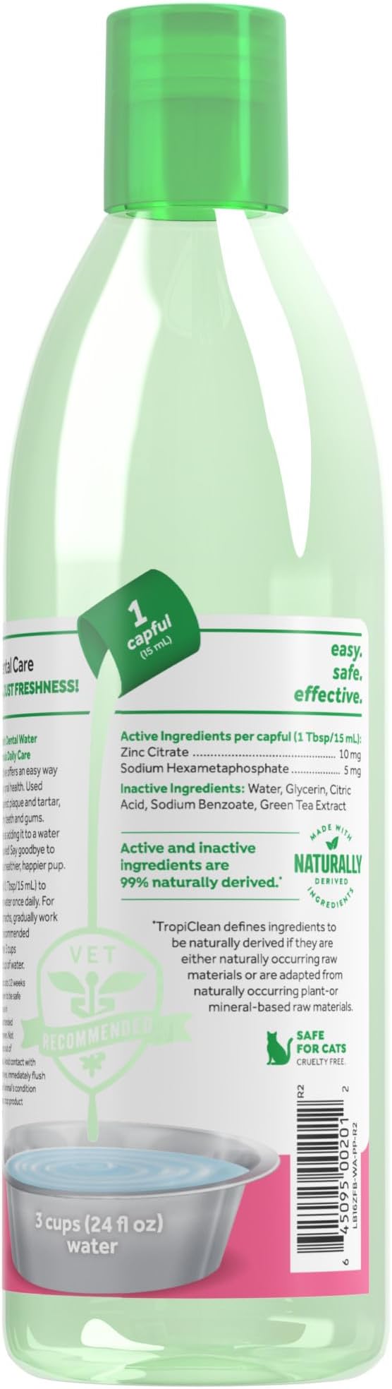 TropiClean Fresh Breath Water Additive for Puppies, Teeth Cleaning and Breath Freshener Solution, No Toothpaste or Toothbrush Required, 16oz.