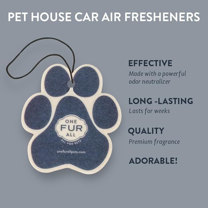 One Fur All Pet & Car Air Freshener - Moonlight Pack of 4 - Non-Toxic, Pet-Friendly, Hanging Odor Eliminator