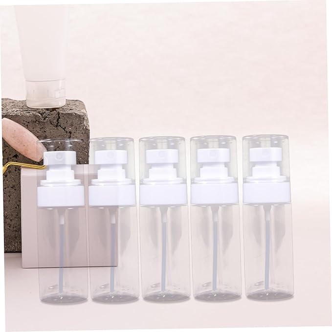 LIFKOME 5Pcs Small Travel Spray Bottles Portable Mist Atomizers for Face Hair Liquid Containers Leakproof Refillable Compact for Gym Vacation Party
