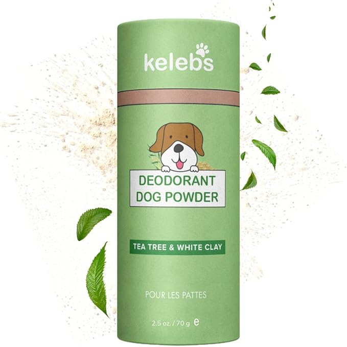 Kelebs Dog Dry Shampoo for Smelly Dogs | Waterless Dry Dog Shampoo Powder | Anti Itch Shampoo for Dogs | Skin Ear & Paw | Tea Tree Oil | Talc Free with Organic White Clay Vegan | No Plastic