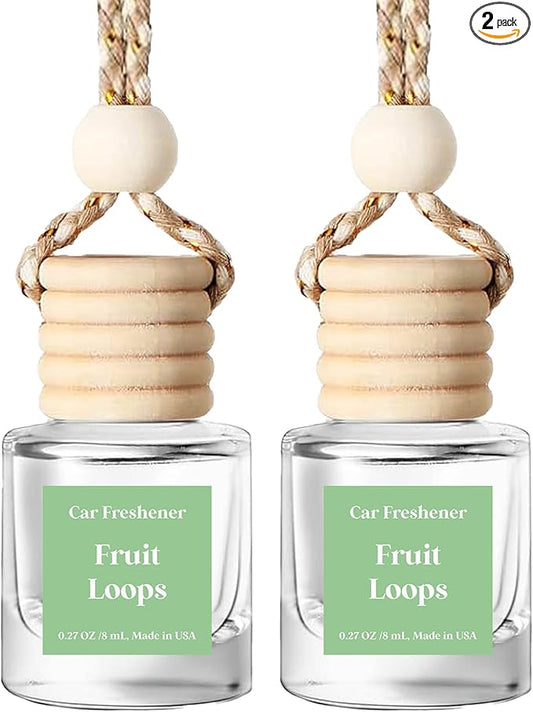 C Classy Car Air Freshener Hanging 2 Pack, Fruit Loops Essential Oil Diffuser for C ar, Air Freshener Cute, Long-Lasting Fragrance, Car Air Fresheners for Women & Men Gift, Made in USA