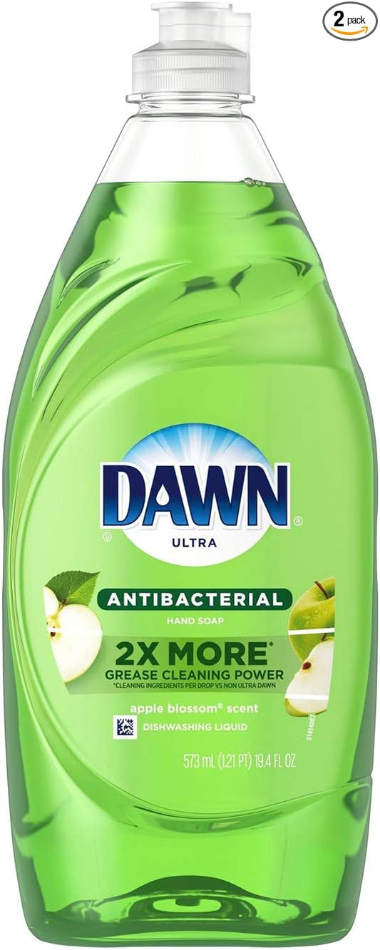 2 Pk. Dawn Ultra Antibacterial Dishwashing Liquid, Apple Blossom 19.4 (38.8 Fl. Oz. Total)