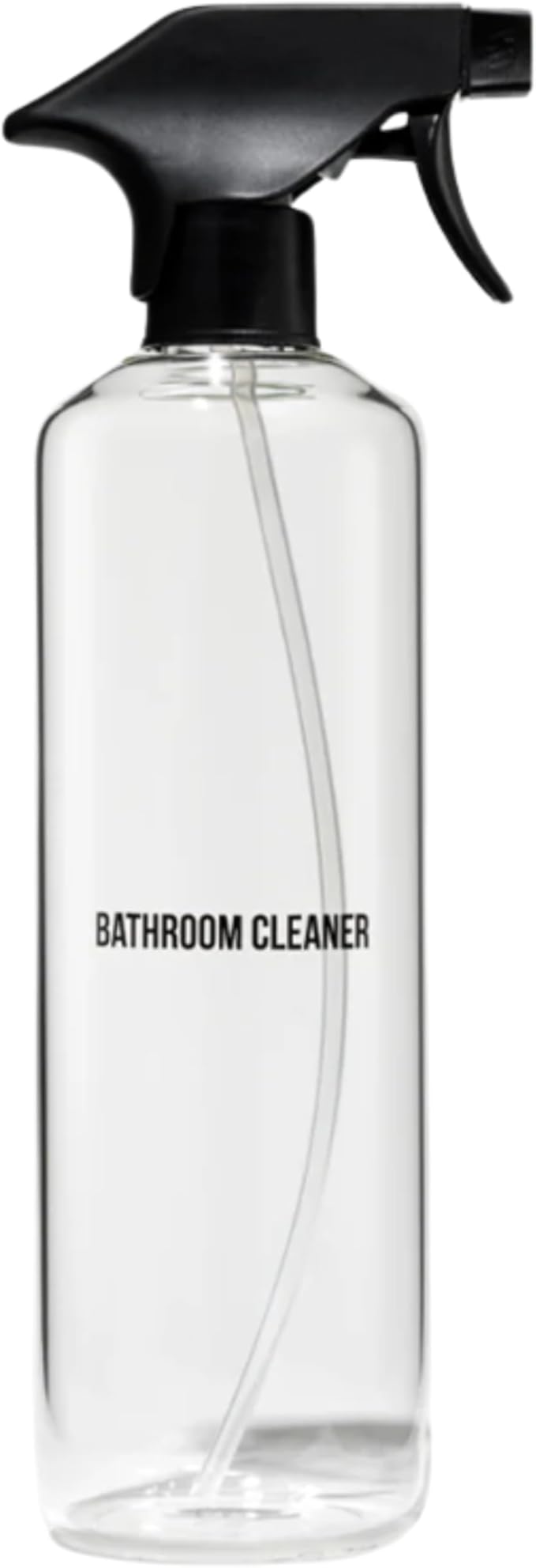 Public Goods Empty Glass Spray Bottle for Bathroom Cleaner | Refillable Spray Bottle for Cleaning | Made with Clear Borosilicate Glass for Toilets, Tile, Showers, Sinks | BPA Free | 24 Oz