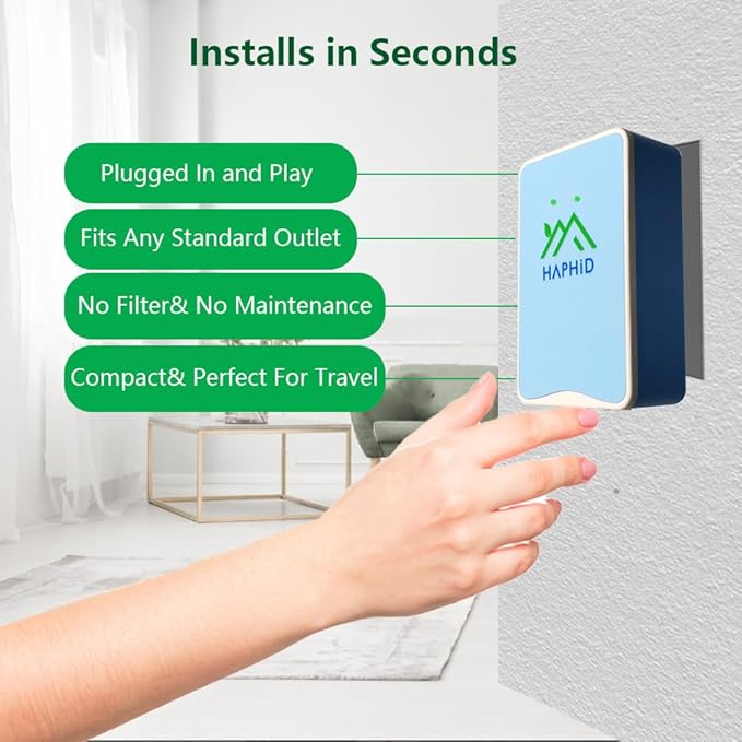 Ionizer Air Purifier/Plug In Air Purifier [Upgraded] with Ion Technology, Cat Litter Deodorizer Odor Eliminator for Purifying Pet Odors, Various Smell, Etc(Blue,2-Pack)