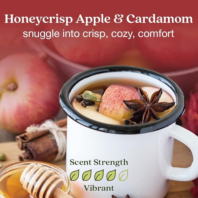 Enviroscent Non Toxic Air Freshener (Honeycrisp Apple & Cardamom) Plug-in Home Fragrance Last 45+ Days | Kit includes 1 Refillable Plug In Warmer & 1 Scent Refill