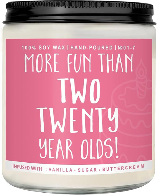 40th Birthday Gifts for Women, Perfect Birthday Present, Funny Presents for Mom, Friends, Wife, Sister, 7oz Vanilla Cream-Scented Candle