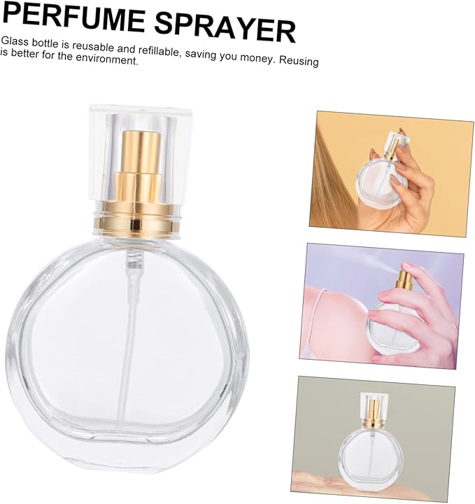 3pcs Refillable Glass Perfume Atomizer Portable Fine Spray Bottles for Travel Leakproof and Reusable Fragrance Containers Present for Friends and Family