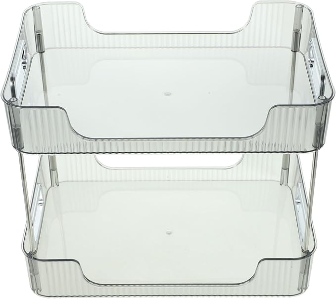 BESTOYARD 2tier Bathroom Countertop Organizer Tray Makeup Brush Organizer Over Toilet Storage