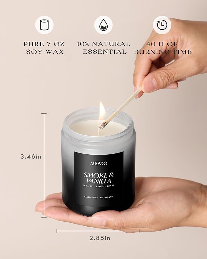 AOOVOO Scented Candles Set for Men - 6 Pack Mens Candles for Home Scented, 42 oz Soy Wax, 300 Hour Long Lasting Candle, Soy Candle Gifts Set for Men, Birthday, Valentine, Christmas