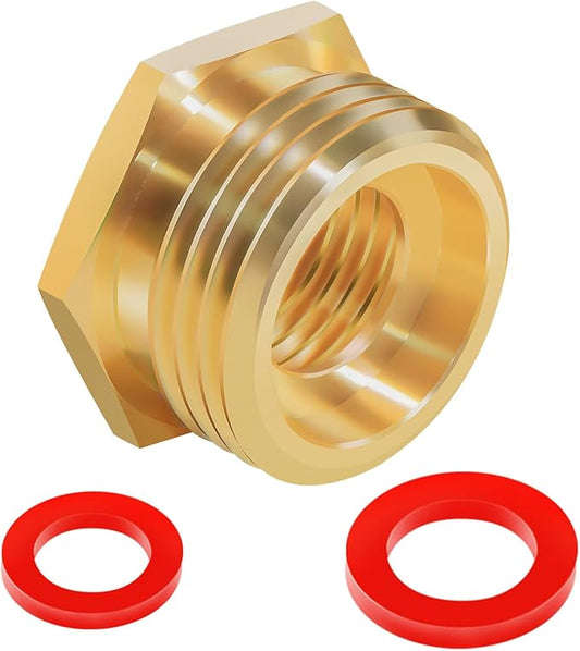 1Pcs Lead-Free Brass Garden Hose to Shower Hose Adapter, G1/2" Female to GHT 3/4" Male Adapter, Handshower Adapter