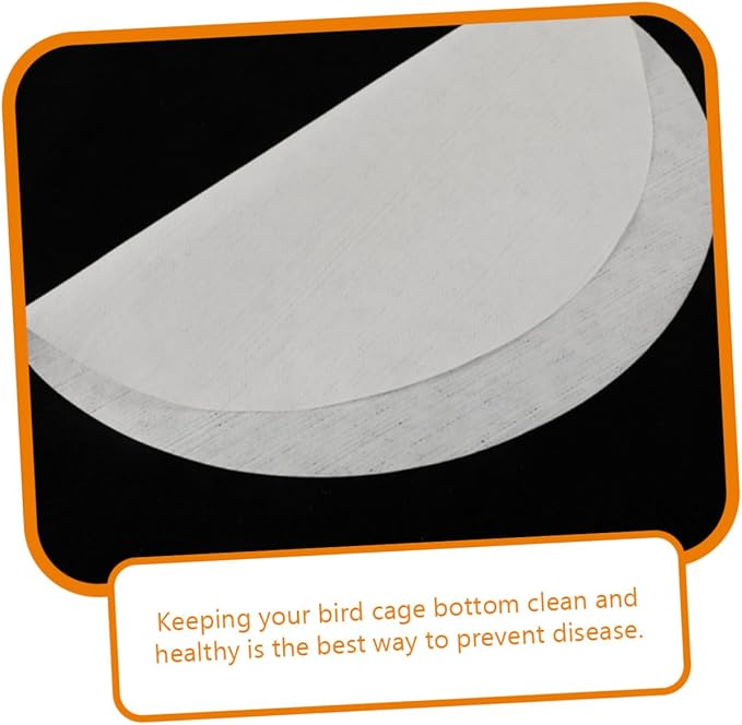 100pcs Round Bird Cage Liners Absorbent Parakeet Cage Cushions for Pet Birds Breathable Non-Toxic Accessories Easy Cleanup and Leak-Resistant Pads for Parrots