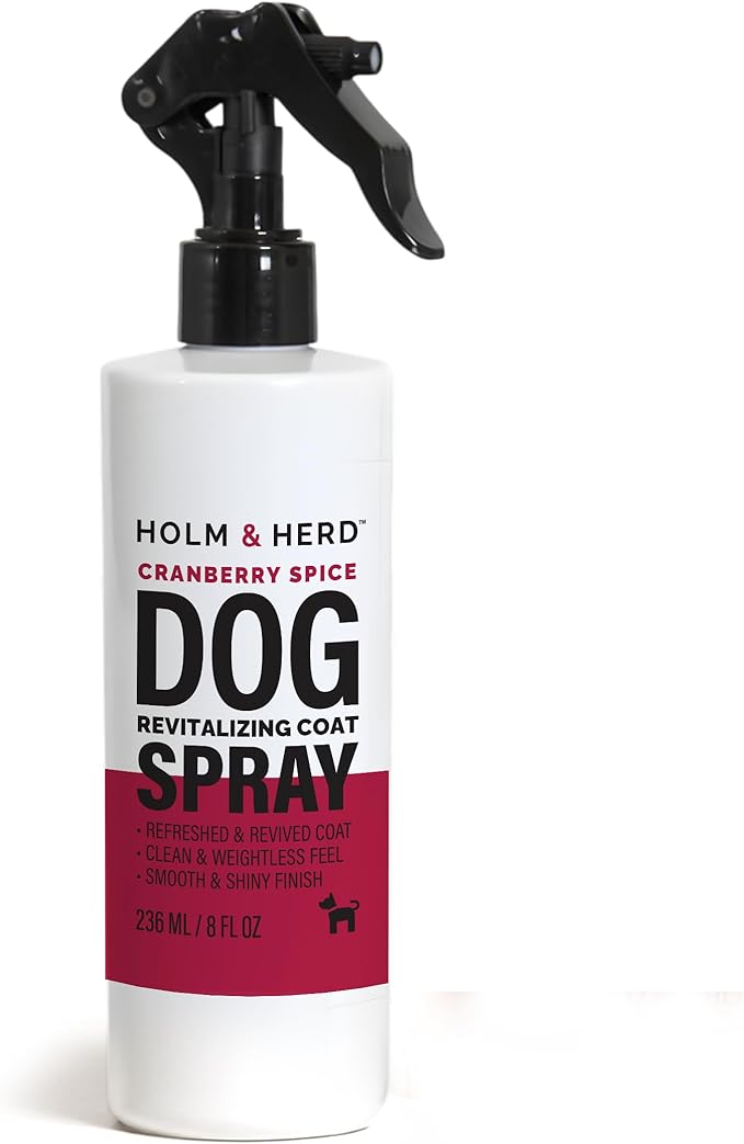 Holm & Herd Cranberry Spice Dog Care Gift Bundle – 3 Piece Grooming Set with Bubble Bath Shampoo Alternative, Deodorizing Coat Spray & Moisturizing Serum – Holiday Dog Spa Kit (Cranberry Spice)