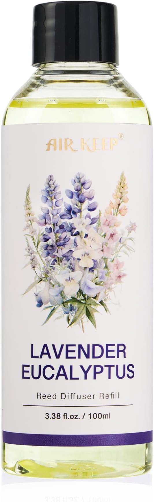 Airkeep Reed Diffuser Oil Refill/Lavender Eucalyptus/3.38oz（100ml/1 Pack/Scented Oil Refill for Diffuser Home Fragrance for Bedroom, Bathroom Office Home Decor