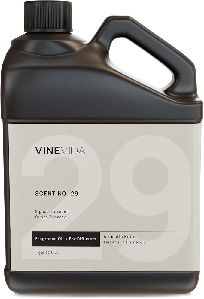VINEVIDA [Gallon (128 Fl Oz)] Cuban Tobacco Fragrance Oil for Cold Air Diffusers, Essential Oils for Diffuser Oil Refill & Air Freshener Room Spray