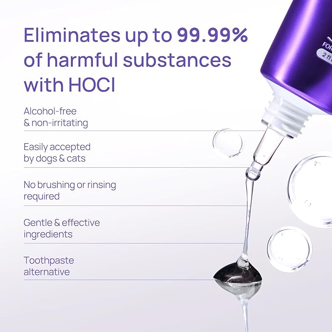 HICC PET Teeth Cleaning Gel for Dogs and Cats, Vet-Recommended Dog Dental Care Toothpaste Alternative for Breath Freshener, Ggingivitis Treatment, Prevent Infection, Plaque & Tartar Remover, 2 Fl Oz