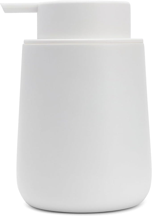 Matte White Hand Soap Dispenser Pump, 9 oz Rustproof Liquid Dish Soap Dispenser Bottle for Various Places Such as Kitchen, Countertop, and Bathroom
