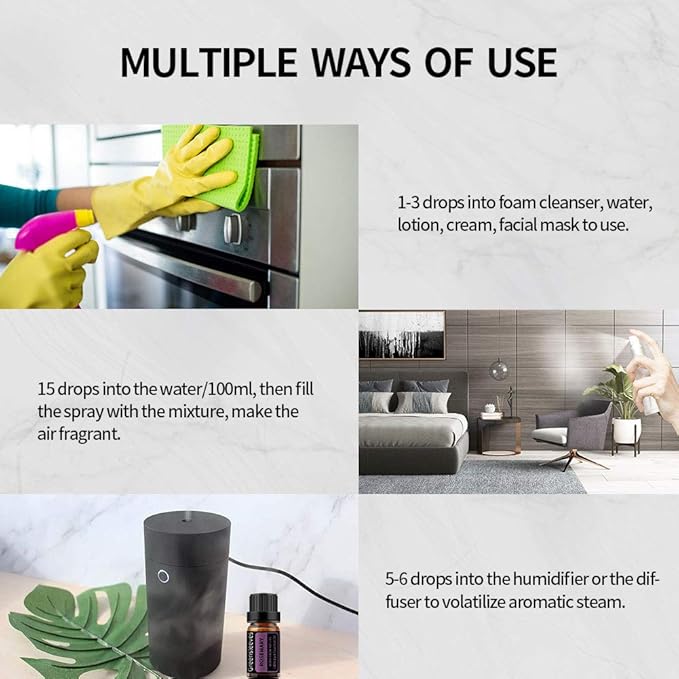 GREENSLEEVES Neroli Spearmint Essential Oil Set, 2 x 10ml Pure Plant-Based Fragrance Oil for Aromatherapy, Essential Oils for Diffuser, Massage, Bath Bomb, Scented Candle Soap Making