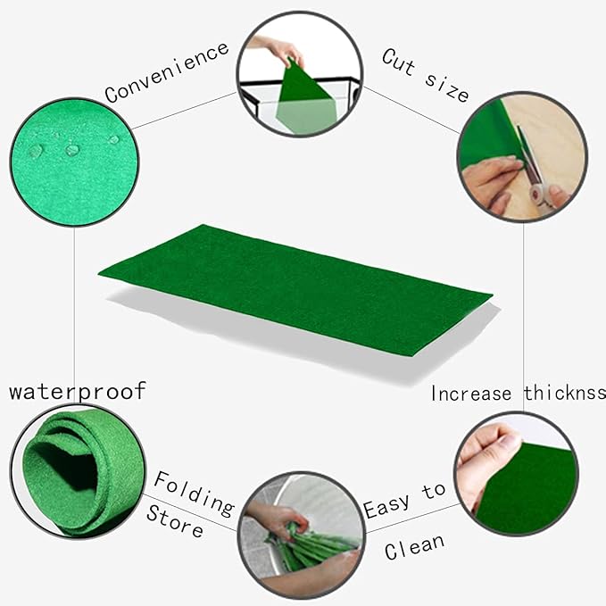 47" x 24" Large Reptile Carpet Terrarium Liner Bedding Reptile Substrate Mat Tank Accessories for Bearded Dragon Snake Lizard Tortoise Leopard Gecko (Green)