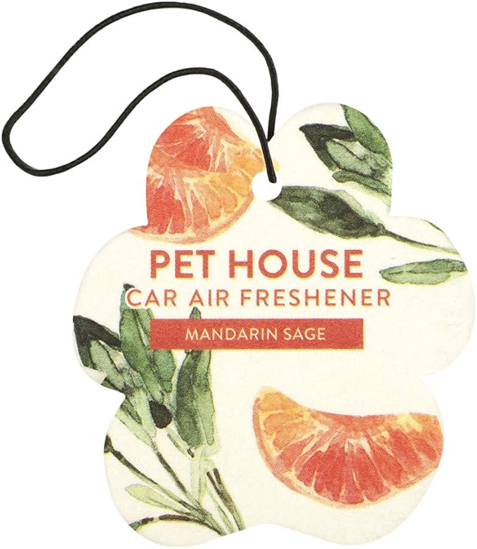 One Fur All Pet House Air Freshener - Mandarin Sage Pack of 4 - Non-toxic, Pet-Friendly for Small Spaces & Car - Hanging Odor Eliminating