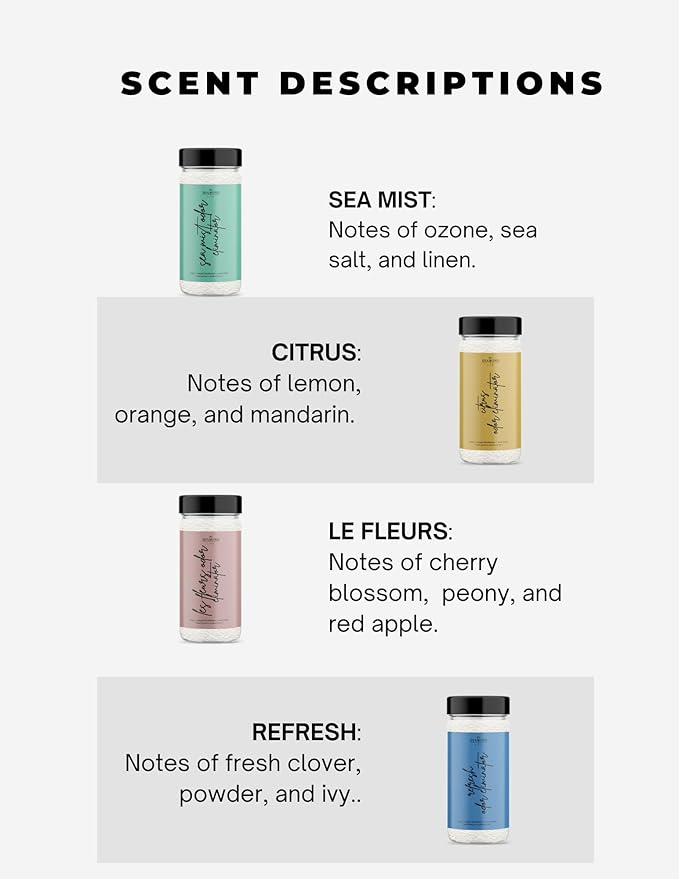 Home "FRESH Collection" Carpet Powder Bundle – 4-Pack Deodorizing Carpet & Upholstery Freshener – Sea Mist, Citrus, Le Fleurs & Refresh – For Vacuuming, Rugs, Pet Beds & Litter Boxes