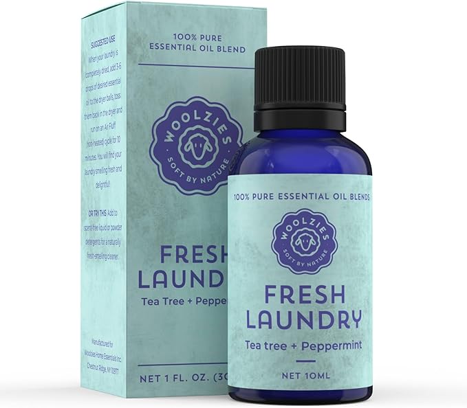 Laundry Essential Oil Blend: Use with Wool Dryer Balls or Oil Diffuser Elevate Your Laundry with All-Natural Aromatherapy Scents | 1 Fl oz (1 Fl Oz, Fresh Laundry)