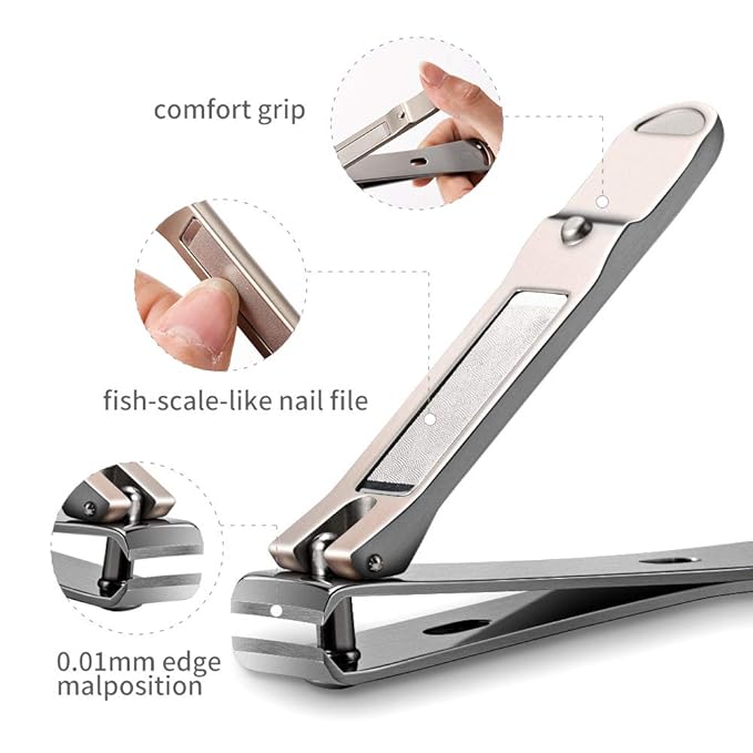4 Pcs Manicure Set, Pedicure Sets, Nail Clipper Stainless Steel Professional Nail Cutter with Travel Case