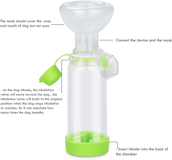 Inhaler Aerosol Chamber for Cats Inhaler Spacer for Giving Medicine to Cat with Breathing & Delivering Medication Fits (for Cat)