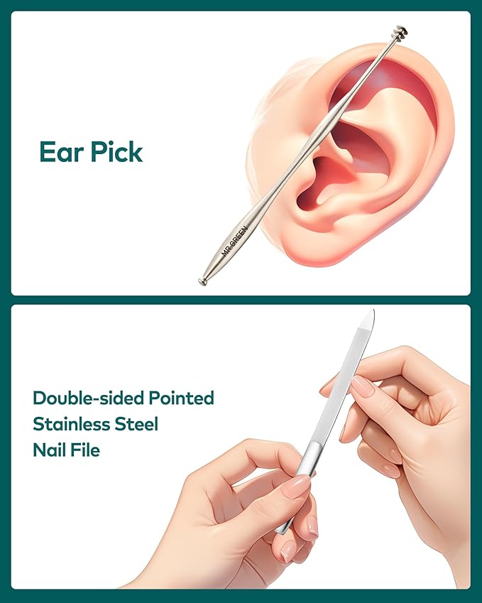 Manicure Set 8 in 1,Professional Pedicure kit,Stainless Steel Manicure Kit,Portable Travel Grooming Kit Nail Care Tools,Nail Clippers Pedicure Tools with Leather Travel Case(Dark Brown)