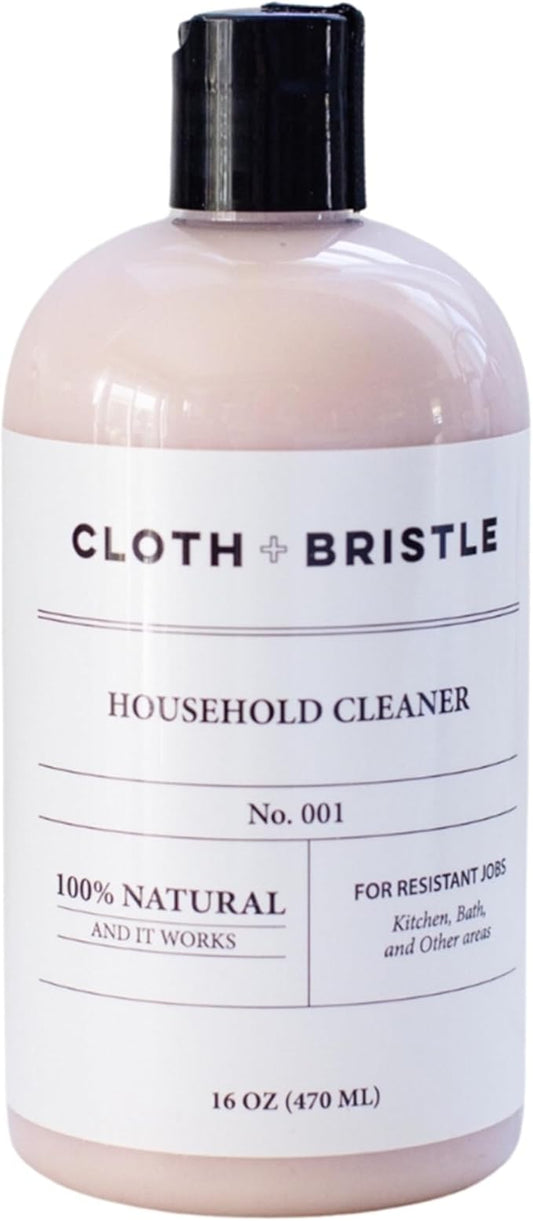 CLOTH & BRISTLE NO. 001 Household Cleaner, Multi-Surface, All-Purpose, Eco-Friendly, Cleaning Spray, Kitchen Stain Remover, Surface Disinfectant, Natural Solution