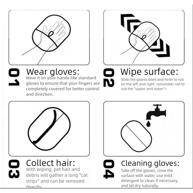 2-Pack Washable Pet Grooming Gloves – Electrostatic Deshedding Mitts for Dogs & Cats, Removes Fur from Furniture, Couches, Beds, Car Seats & Clothes – Reusable Cleaning Tool..