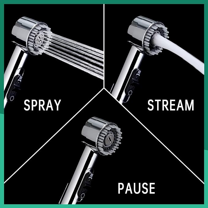 3 Mode Dog Shower Attachment, High Pressure Handheld Sprayer with ON/OFF Switch, 3/4 GHT Female Connector, 100 Inches Stainless Steel Hose, for Outdoor Pet Bathing and Washing