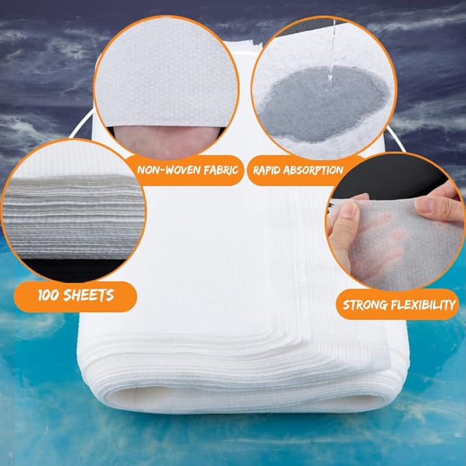 100 Pcs Large Size Bird Cage Liner Papers, Non-Woven Bird Cage Liners, Precut Absorbent Pet Cages Cushion (22.8 inch x 10.6 inch)