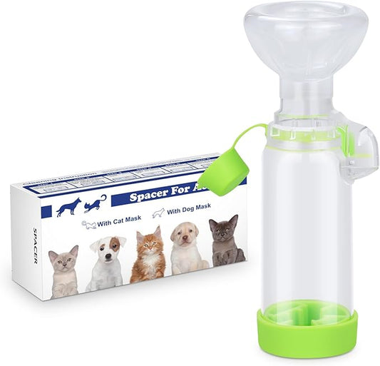 Inhaler Aerosol Chamber for Cats Inhaler Spacer for Giving Medicine to Cat with Breathing & Delivering Medication Fits (for Cat)