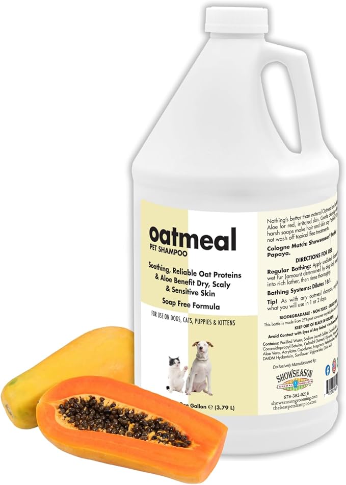 Itch Relief Oatmeal and Aloe Pet Shampoo for Dogs & Cats 1 Gallon | Anti-Itch & Deodorizing Formula | Soothes and Moisturizes Dry Itchy, Sensitive Skin