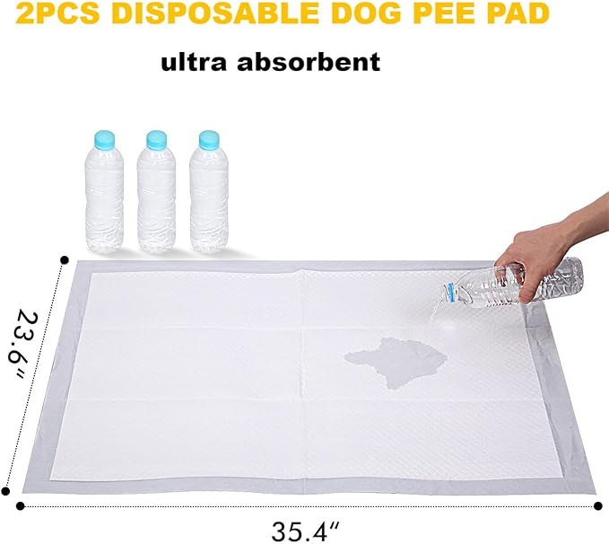 MEEXPAWS Dog Grass Pad with Tray Medium, Artificial Grass Pad for Dog Potty with Tray New Generation Instant-Penetration, Dog Litter Box for Balcony, Dog Potty Grass Hemmed Edge, Disposable Pee Pad